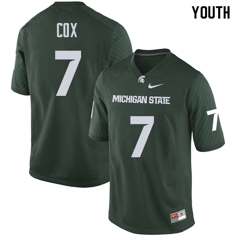 Youth #7 Demetrious Cox Michigan State College Football Jerseys Sale-Green